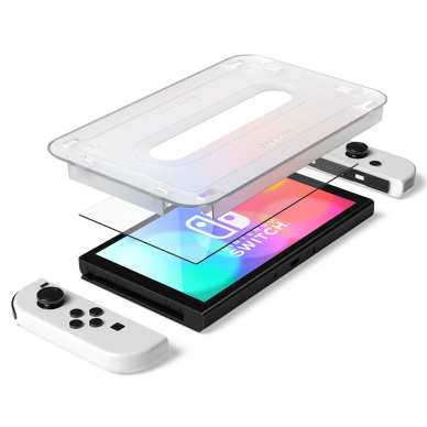 [Užsakomoji prekė] Ekrano apsauga skirta Nintendo Switch OLED (2vnt) - Spigen Glas.TR EZ FIT - permatomas 3