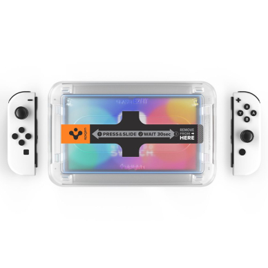 [Užsakomoji prekė] Ekrano apsauga skirta Nintendo Switch OLED (2vnt) - Spigen Glas.TR EZ FIT - permatomas 5