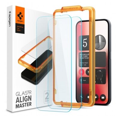 [Užsakomoji prekė] Apsauginis stikliukas Nothing Phone (2a) (set 2) - Spigen Glas.TR Align Master - Permatomas