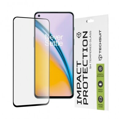 [Užsakomoji prekė] Ekrano apsauga skirta OnePlus Nord CE 5G / Nord 2 5G / Nord 2T - Techsuit 111D Full Cover / Full Glue Glass - Juodas