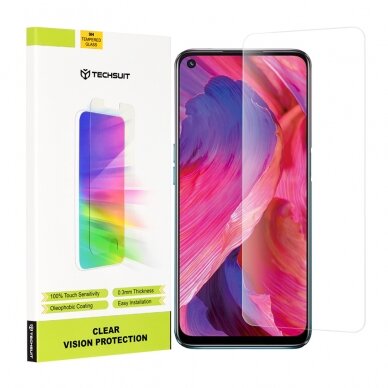 [Užsakomoji prekė] Ekrano apsauga skirta Oppo A54 5G / Oppo A74 5G / OnePlus Nord N200 5G - Techsuit permatomas Vision Glass - permatomas OPL831 FOZ031