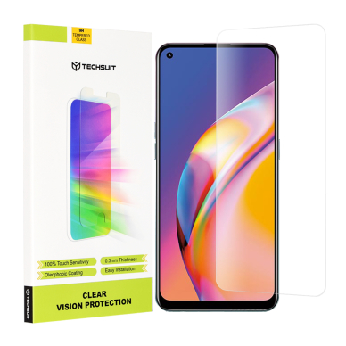 [Užsakomoji prekė] Ekrano apsauga skirta Oppo A94 4G / A94 5G / A74 4G / A95 / Reno5 Lite / Reno5 Z / Reno7 5G / Find X5 Lite / Realme 9 4G / 9 Pro Plus - Techsuit permatomas Vision Glass - permatomas RLM233 FOZ031