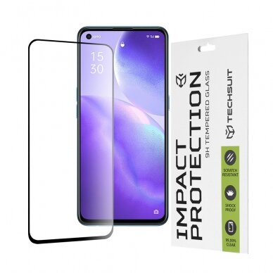 [Užsakomoji prekė] Ekrano apsauga skirta Oppo Reno5 5G / Find X3 Lite 5G - Techsuit 111D Full Cover / Full Glue Glass - Juodas FOZ031