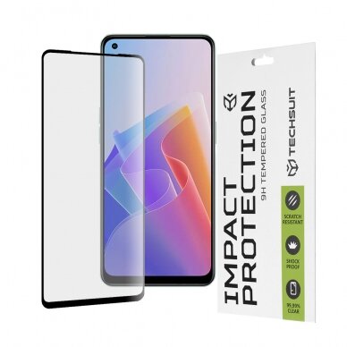 [Užsakomoji prekė] Ekrano apsauga skirta Oppo Reno7 4G / Reno7 Lite / Reno8 Lite / OnePlus Nord N20 5G - Techsuit 111D Full Cover / Full Glue Glass - Juodas OPL831 FOZ031