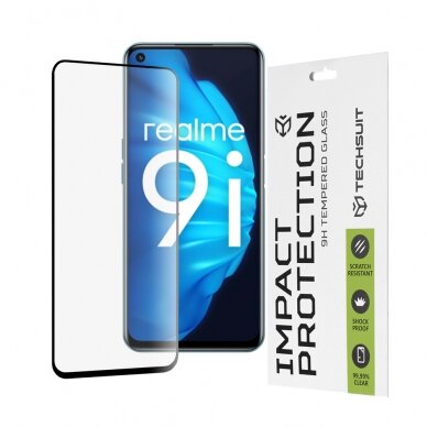 [Užsakomoji prekė] Ekrano apsauga skirta Realme 9i 4G / 9 5G / 9 Pro / Oppo A76 / A96 / OnePlus Nord CE 2 Lite 5G - Techsuit 111D Full Cover / Full Glue Glass - Juodas OPL831 FOZ031