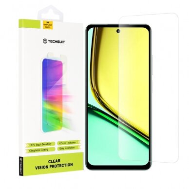 [Užsakomoji prekė] Apsauginis stikliukas Realme C67 4G - Techsuit Clear Vision Glass - Permatomas