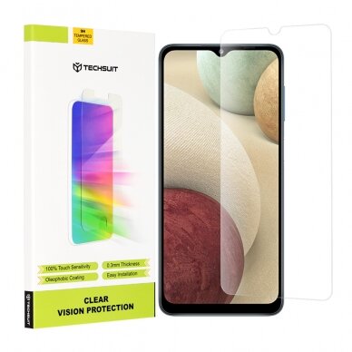 [Užsakomoji prekė] Ekrano apsauga skirta Samsung Galaxy A12 / A12 Nacho / A02 / M02 / M12 / F12 / A32 5G - Techsuit permatomas Vision Glass - permatomas CWA494