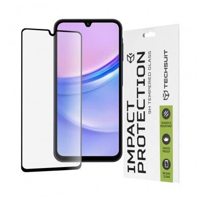 [Užsakomoji prekė] Apsauginis stikliukas Samsung Galaxy A15 4G / A15 5G / A24 / A25 5G - Techsuit 111D Full Cover / Full Glue Glass - Juodas