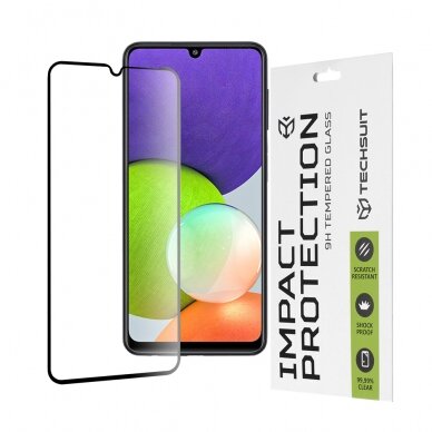 [Užsakomoji prekė] Ekrano apsauga skirta Samsung Galaxy A22 4G / M22 4G - Techsuit 111D Full Cover / Full Glue Glass - Juodas