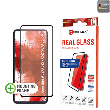 [Užsakomoji prekė] Grūdintas stikliukas Samsung Galaxy A52 4G / A52 5G / A52s / A53 - Displex Real Glass Full Cover - Juodas