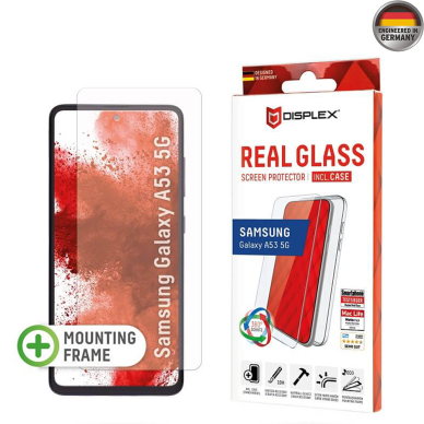 [Užsakomoji prekė] Grūdintas stikliukas Samsung Galaxy A53 5G - Displex Real Glass + Case - Skaidrus