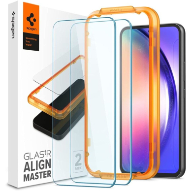 [Užsakomoji prekė] Ekrano apsauga skirta Samsung Galaxy A54 (2vnt) - Spigen Glass.TR Align Master - permatomas