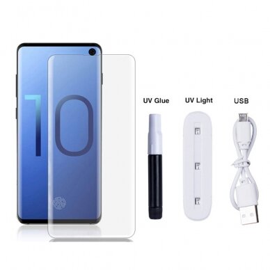 [Užsakomoji prekė] Apsauginis stikas Samsung Galaxy S10 - Lito 3D UV Glass - Skaidrus 3