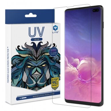 [Užsakomoji prekė] Apsauginis stikas Samsung Galaxy S10 Plus - Lito 3D UV Glass - Skaidrus