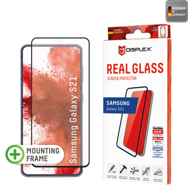 [Užsakomoji prekė] Grūdintas stikliukas Samsung Galaxy S21 5G - Displex Real Glass Full Cover - Juodas