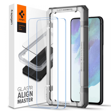 [Užsakomoji prekė] Ekrano apsauga skirta Samsung Galaxy S21 FE 5G (2vnt) - Spigen Glass.TR Align Master - permatomas