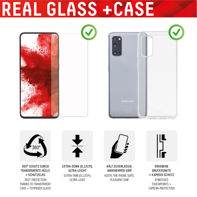 [Užsakomoji prekė] Grūdintas stikliukas Samsung Galaxy S22 5G - Displex Real Glass + Case - Skaidrus 2