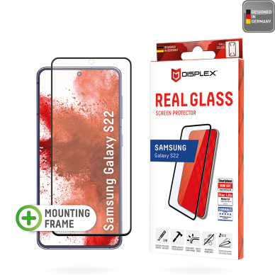 [Užsakomoji prekė] Grūdintas stikliukas Samsung Galaxy S22 5G - Displex Real Glass Full Cover - Juodas