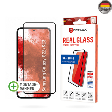 [Užsakomoji prekė] Grūdintas stikliukas Samsung Galaxy S22 5G / S23 - Displex Real Glass Full Cover - Juodas