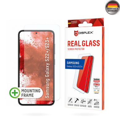 [Užsakomoji prekė] Grūdintas stikliukas Samsung Galaxy S22 Plus 5G / S23 Plus - Displex Real Glass 2D - Skaidrus