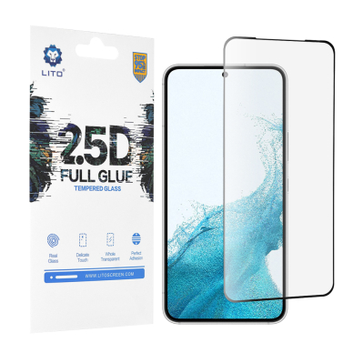 [Užsakomoji prekė] Ekrano apsauga skirta Samsung Galaxy S22 Plus 5G / S23 Plus - Lito 2.5D FullGlue Super Thin Glass - Juodas