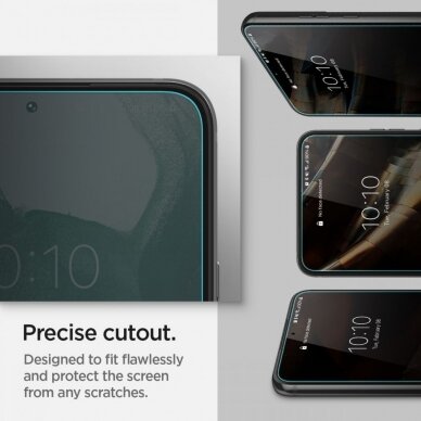 [Užsakomoji prekė] Ekrano apsauga skirta Samsung Galaxy S22 Plus 5G (2vnt) - Spigen Glas.TR EZ FIT - permatomas  4