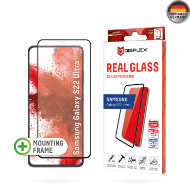 [Užsakomoji prekė] Grūdintas stikliukas Samsung Galaxy S22 Ultra 5G - Displex Real Glass 3D - Skaidrus