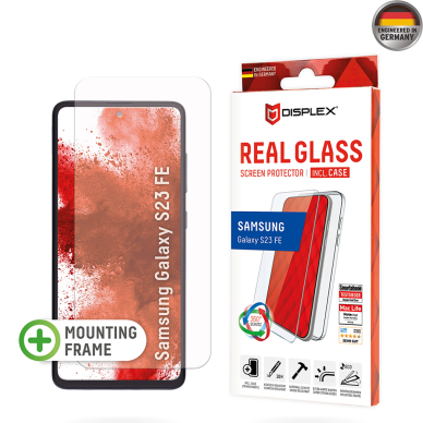 [Užsakomoji prekė] Grūdintas stikliukas Samsung Galaxy S23 FE - Displex Real Glass + Case - Skaidrus