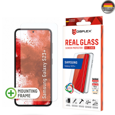 [Užsakomoji prekė] Grūdintas stikliukas Samsung Galaxy S23 Plus - Displex Real Glass + Case - Skaidrus