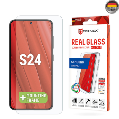 [Užsakomoji prekė] Grūdintas stikliukas Samsung Galaxy S24 - Displex Real Glass + Case - Skaidrus