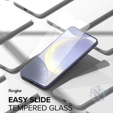 [Užsakomoji prekė] Apsauginis stikliukas Samsung Galaxy S24 Plus (set 2) - Ringke Easy Slide Tempered Glass - Permatomas 1