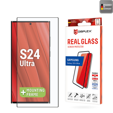 [Užsakomoji prekė] Grūdintas stikliukas Samsung Galaxy S24 Ultra - Displex Real Glass Full Cover - Juodas