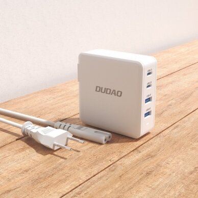 GaN 100W 2 x USB-C / 2 x USB fast charger Dudao A100EU - Baltas 9