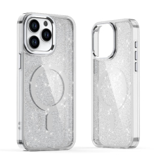 Dėklas Glitter MagSafe iPhone 16 Plus - baltas