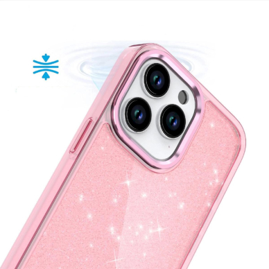 Dėklas Glitter iPhone 16 Pro Max - pink with glitter 2