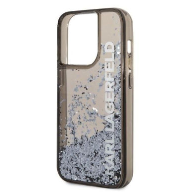 Telefono Dėklas Karl Lagerfeld Liquid Glitter Elong iPhone 14 Pro Max Juodas Skaidrus GNZ022 1