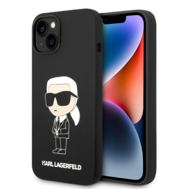 Telefono Dėklas Karl Lagerfeld Silicone Ikonik na iPhone 14 Plus Juodas GNZ022