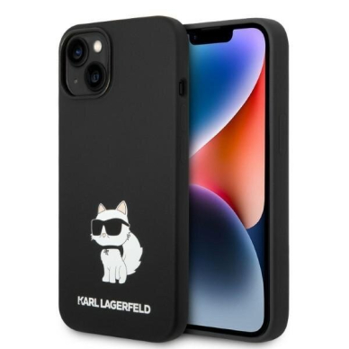 Telefono Dėklas Karl Lagerfeld Silicone Choupette na iPhone 14 Plus Juodas GNZ022