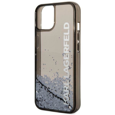 Telefono Dėklas Karl Lagerfeld Liquid Glitter Elong na iPhone 14 Plus Juodas Skaidrus GNZ022 1