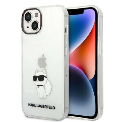 Telefono Dėklas Karl Lagerfeld Ikonik Choupette na iPhone 14 Plus Skaidrus GNZ022