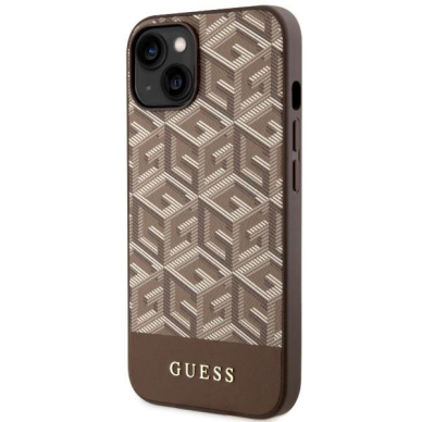 Telefono Dėklas Case Guess iPhone 14 6.1" Rudas hardcase GCube Stripes MagSafe GNZ022 1