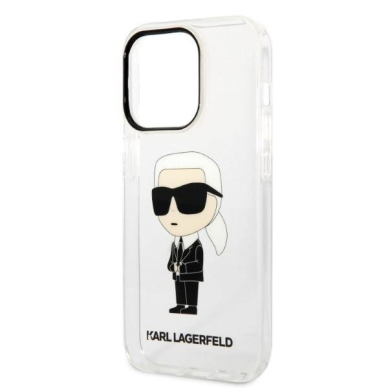 Telefono Dėklas Karl Lagerfeld Ikonik Karl na iPhone 14 Pro Skaidrus GNZ022 1