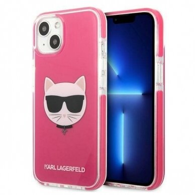 Telefono Dėklas Karl Lagerfeld Choupette Head na iPhone 13 Rožinis GNZ022