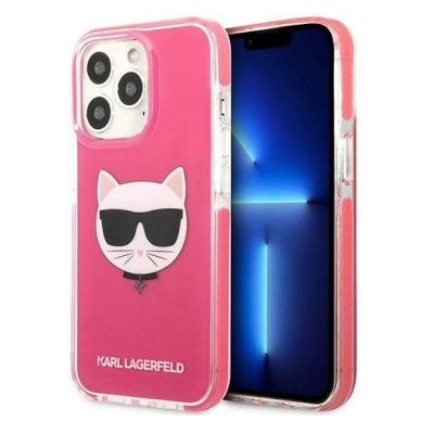 Telefono Dėklas Karl Lagerfeld Choupette Head na iPhone 13 Pro / iPhone 13 Rožinis GNZ022