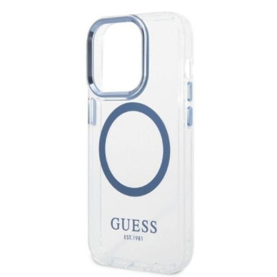 Telefono Dėklas Guess Metal Outline MagSafe na iPhone 14 Pro Skaidrus GNZ022 1