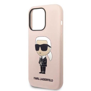 Telefono Dėklas Karl Lagerfeld Silicone Ikonik MagSafe na iPhone 14 Pro Max Rožinis Matinis GNZ022 1