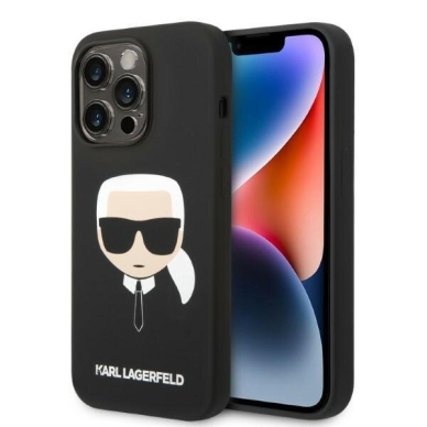 Telefono Dėklas Karl Lagerfeld Silicone Karl's Head MagSafe iPhone 14 Pro Max Juodas GNZ022