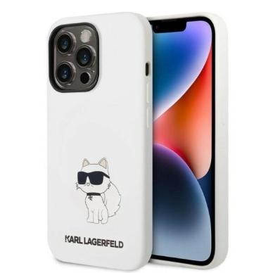 Telefono Dėklas Karl Lagerfeld Silicone Choupette iPhone 14 Pro Max Baltas GNZ022