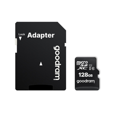 Goodram Microcard 128 GB micro SD XC UHS-I class 10 memory card, SD adapter (M1AA-01280R12) 2