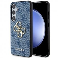 Originalus Guess dėklas 4G Big Metal LogoSamsung Galaxy S24 - Mėlynas